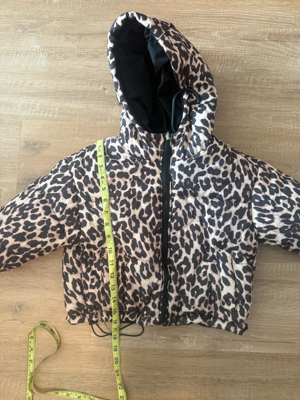 Leopard Print Puffer Jacket - Leopard & Black